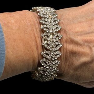 Vintage Rhinestone Clamper Bracelet